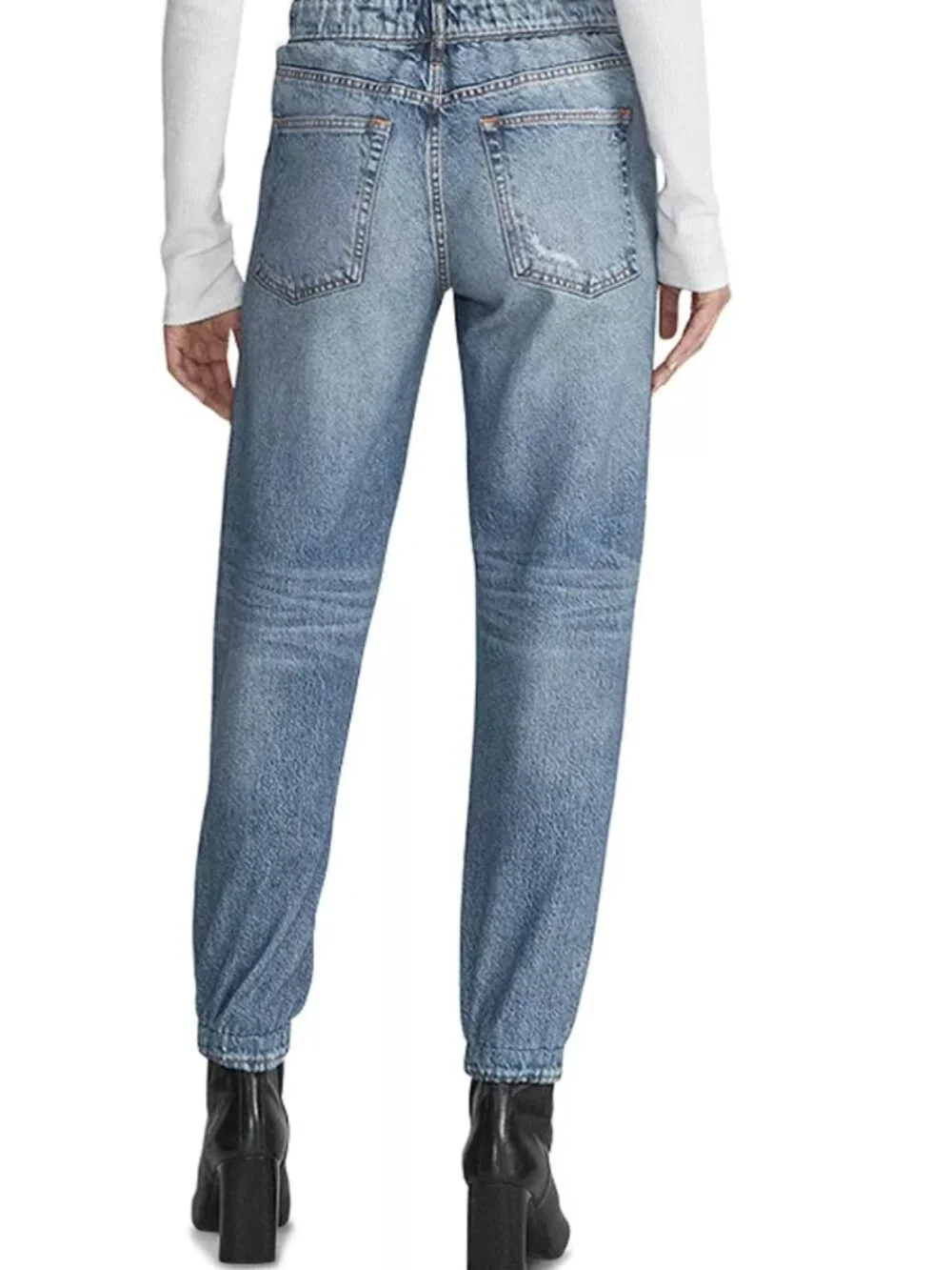 rag & bone Light Blue Distressed Denim Jogger Pants